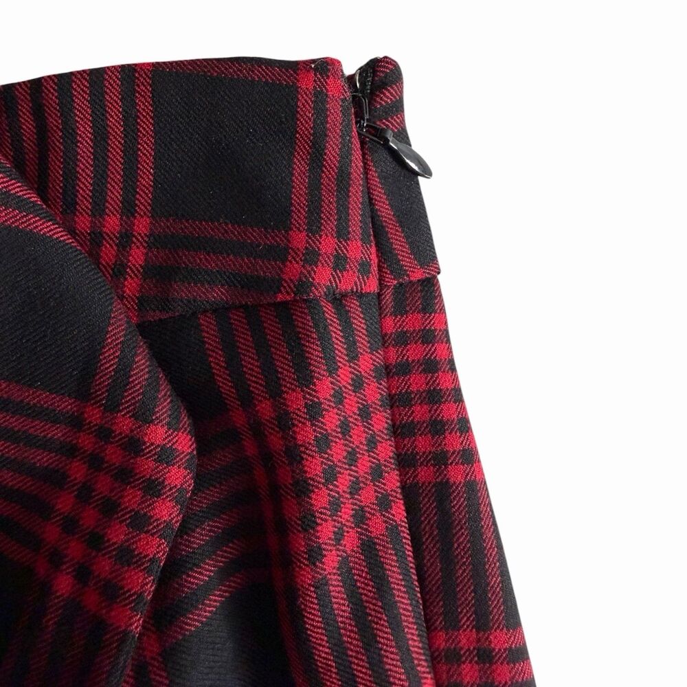 NWT Talbots Red & Black Plaid Wool Blend A-Line Skirt - Size 8 Preppy Holiday - Picture 11 of 12
